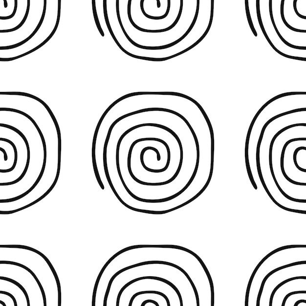 Seamless patterns hand drawn spirals gray