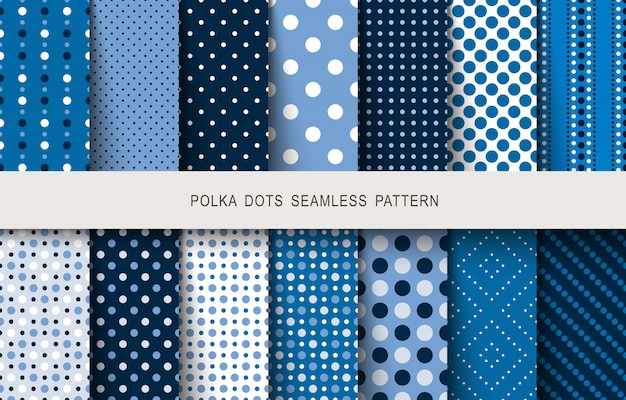 Seamless patterns polka dots set