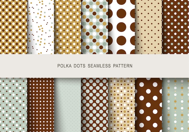 Seamless patterns polka dots set