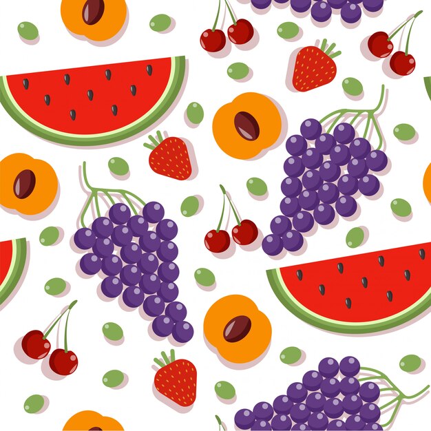 Seamless Patterns with Fruits