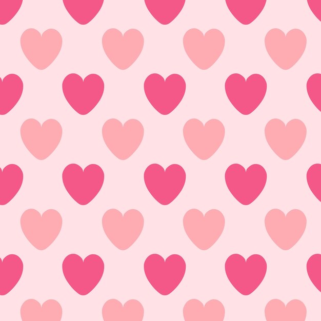 Seamless patterns with red and pink hearts. Seamless background with hearts. Valentine's Day.