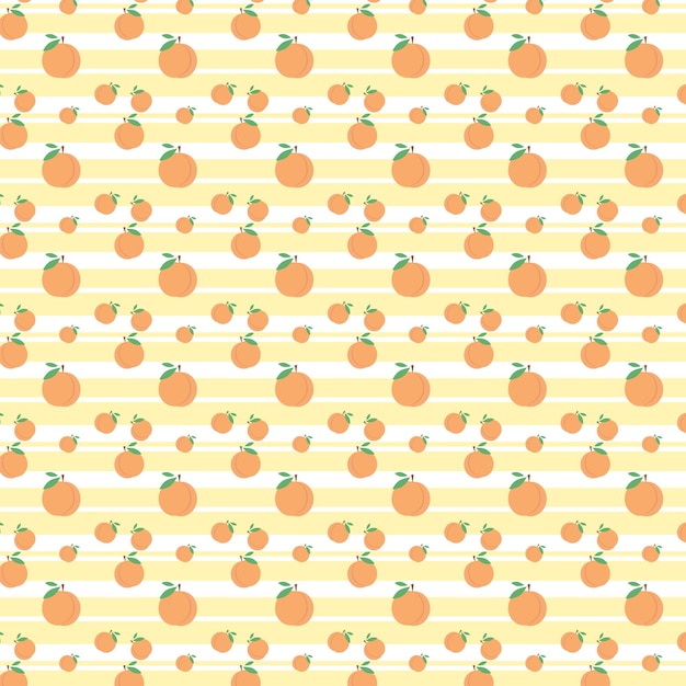 Seamless peachy pattern in peachy and green colors