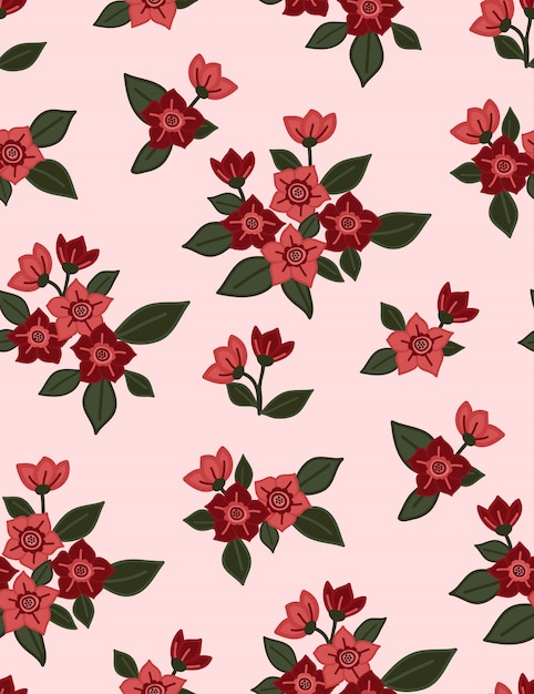 Seamless pink floral pattern 