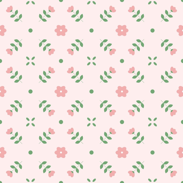 Seamless pink flowers pattern