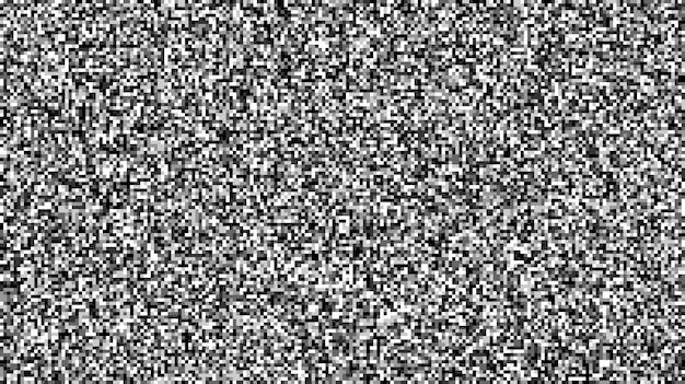 Vector seamless pixelated tv noise texture. white noise signal grain. television screen interferences