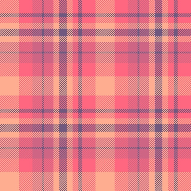 Seamless plaid tartan of pattern vector background with a check texture textile fabric in red and orange colors