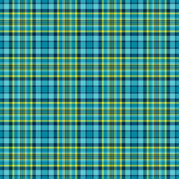 Seamless plaid textile of vector pattern check with a background tartan fabric texture in cyan and green colors