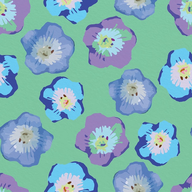 Seamless plants pattern background with abstract flower watercolour greeting card or fabric