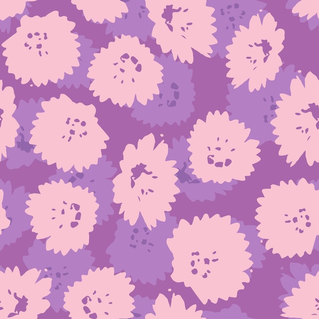 Seamless plants pattern background with doodle tiny flowers greeting card or fabric