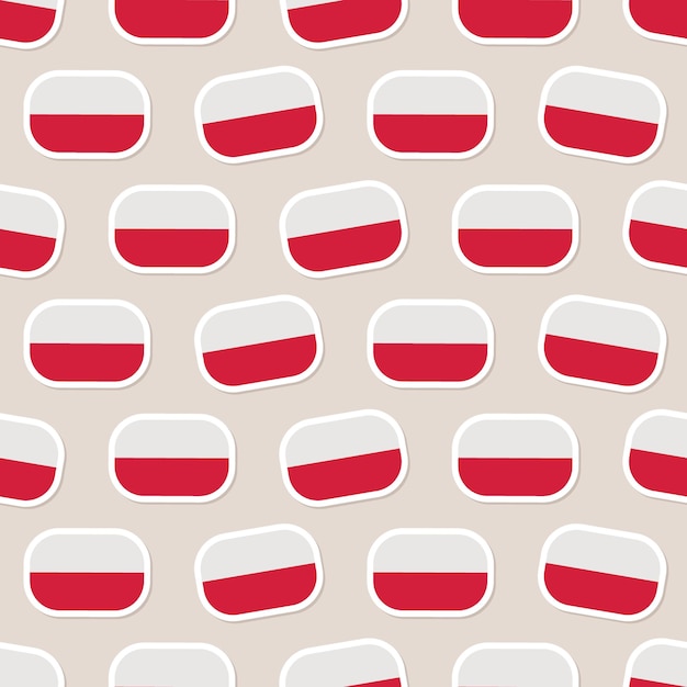 Seamless Poland flag in flat style pattern