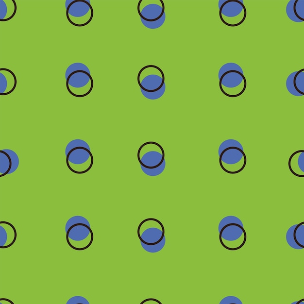 Seamless Polka Dot Pattern Background In Green And Blue Color