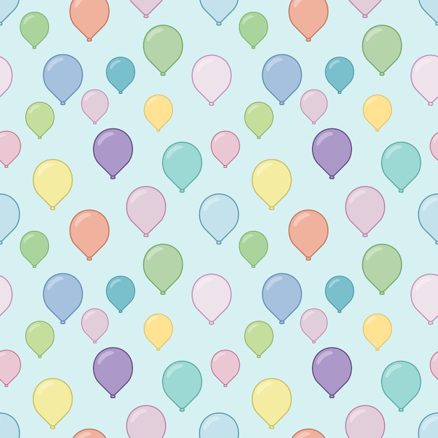 Seamless primitive background with party balloon