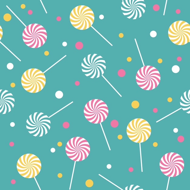 Seamless retro pattern with lollipops For wallpaper design fabric print wrapping paper