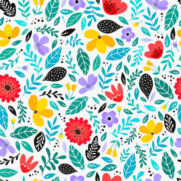 Seamless scandinavian floral pattern