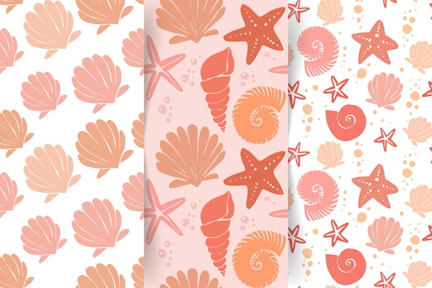 Seamless seashell patern template