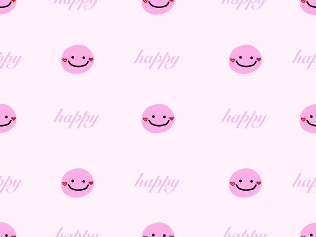 seamless smile cartoon character on pink background