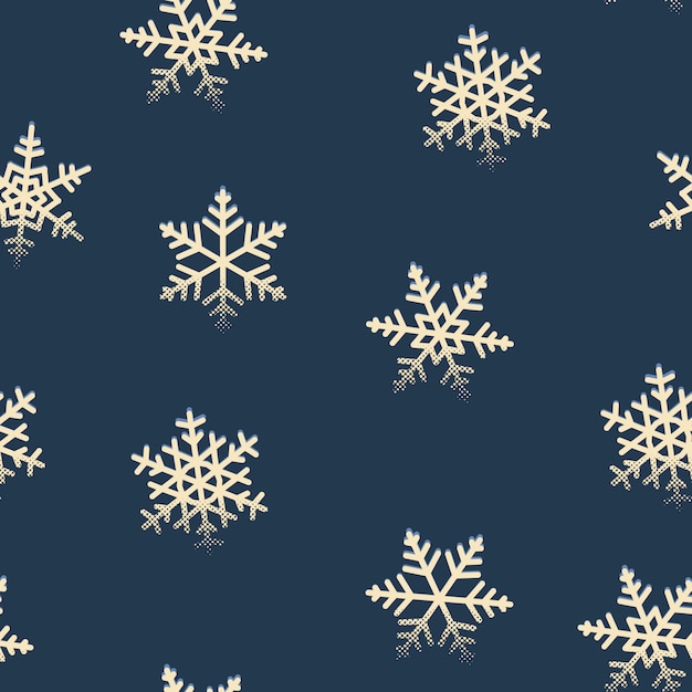 Seamless snowflakes retro pattern for winter Christmas holidays