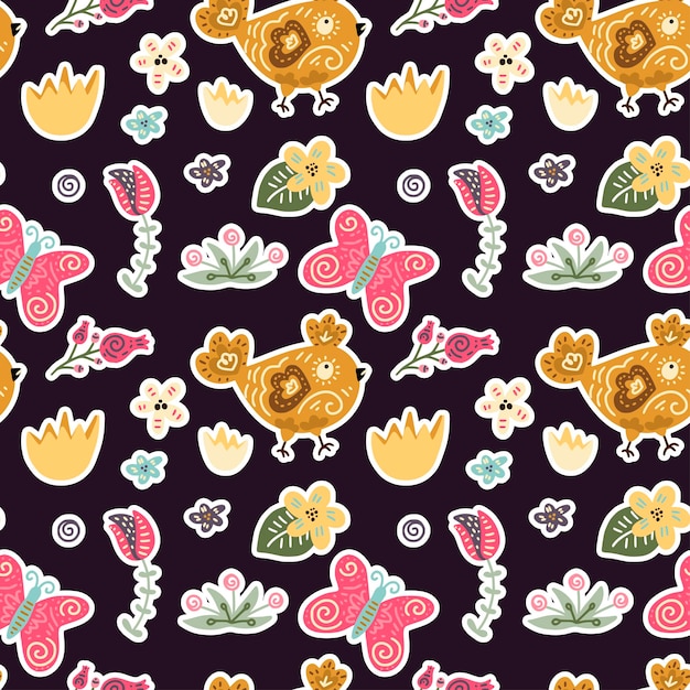 Seamless spring vector pattern