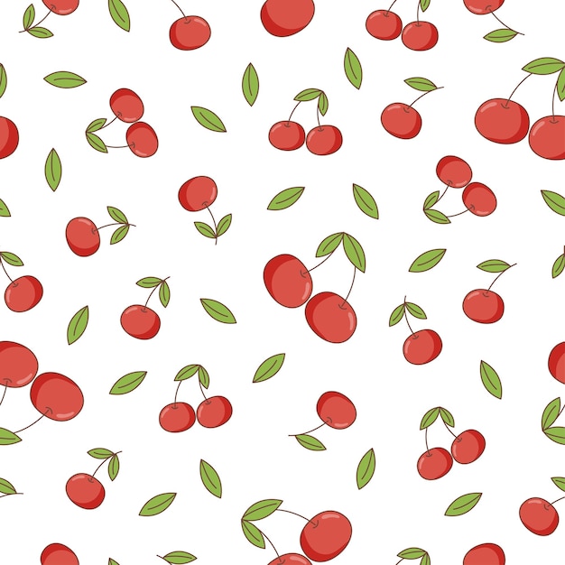 Seamless summer food pattern of cherryx9