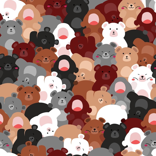 seamless teddy bear pattern animal cute background