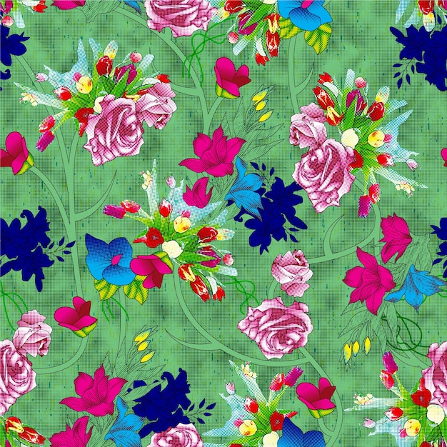 Seamless textile pattern design fabric print wallpaper