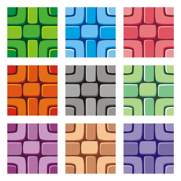 Vector seamless texture patterns set