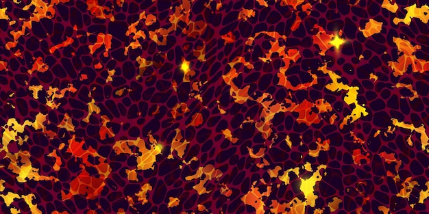 Seamless texture of volcanic lava with molten stones pattern