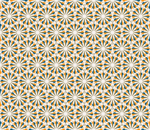 Seamless texture with arabic geometric ornament Vector mosaic hexagonal pattern