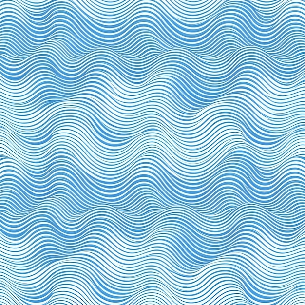 Seamless tile pattern of Alternating waves on a light indigo background