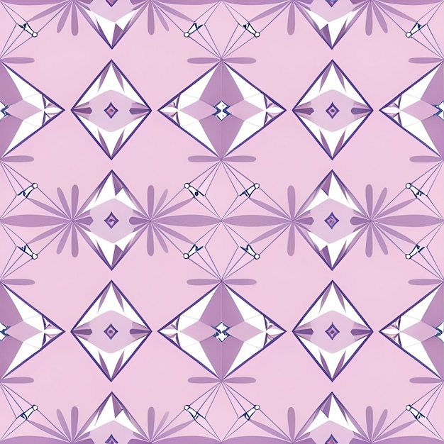 Vector seamless tile pattern of diamonds on a pastel violet background