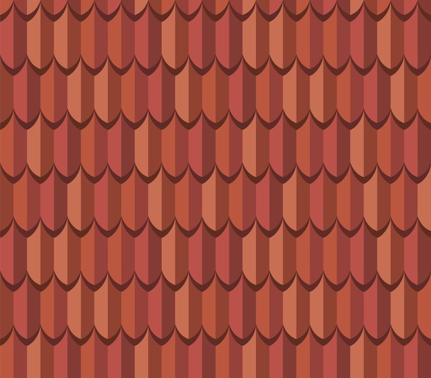 Vector seamless tile roof textured pattern of repeat ceramic rooftop clay tiles texture of house covering shingles illustration