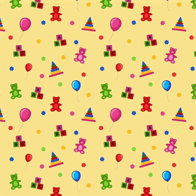 Seamless toys pattern for kids