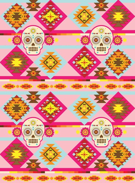 Vector seamless tribal navajo brick pattern indian style