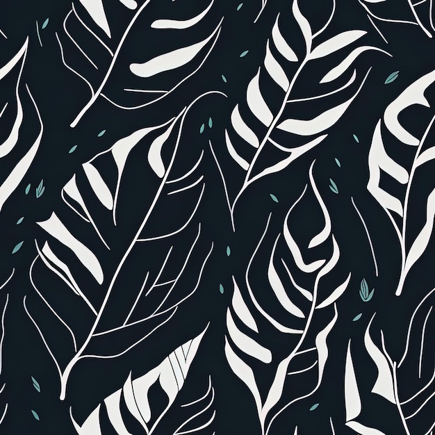 Seamless Tropical Foliage Pattern Vibrant Leafy Design in Vector