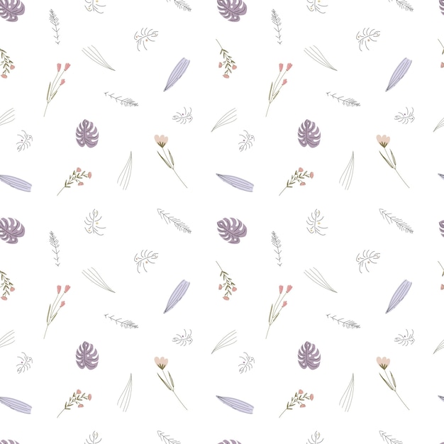 Seamless tropical pattern with monstera leaves