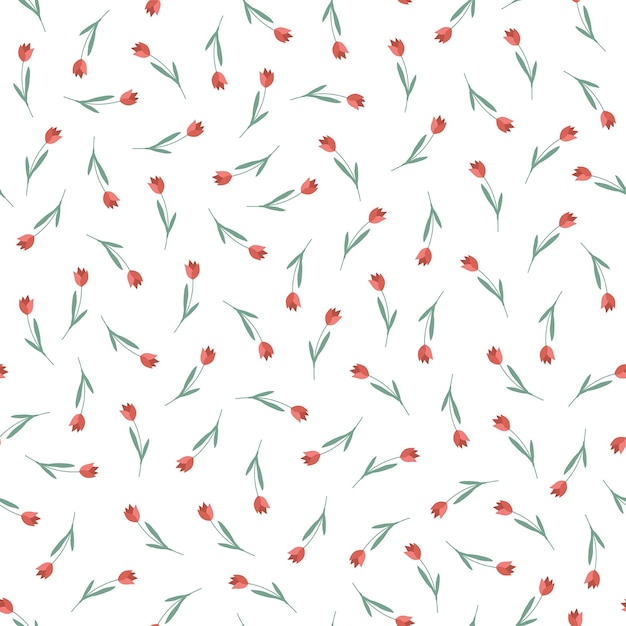 Seamless tulips pattern