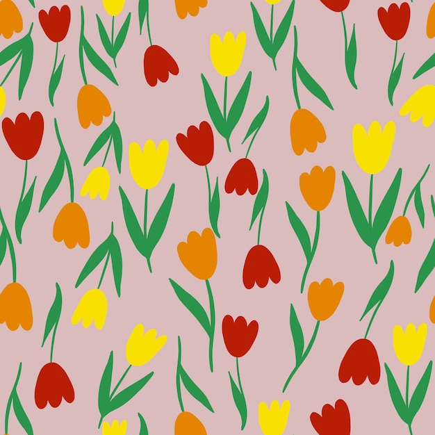 seamless tulips pattern