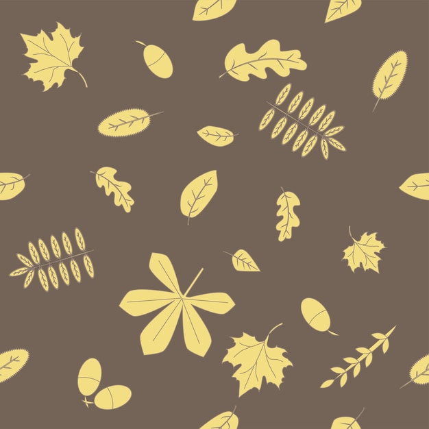 Seamless vector autumn leaves background