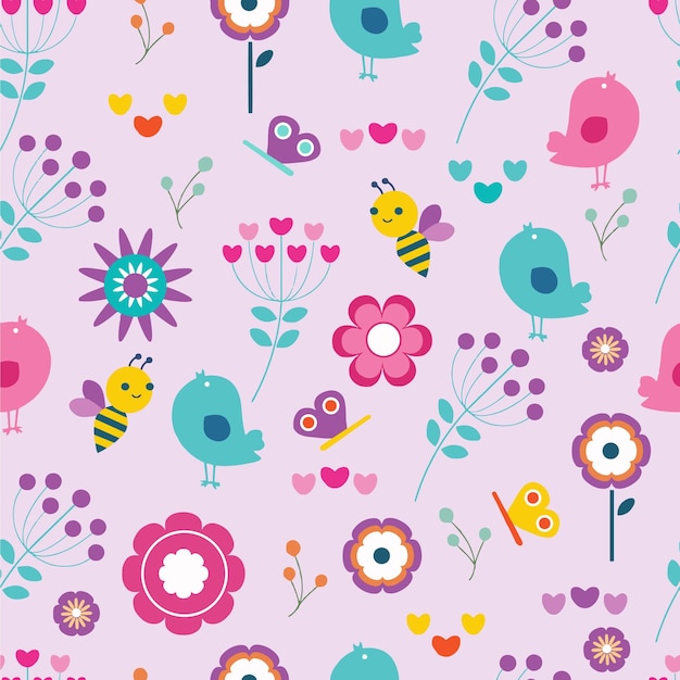 Seamless vector based Flower Pattern Illustration