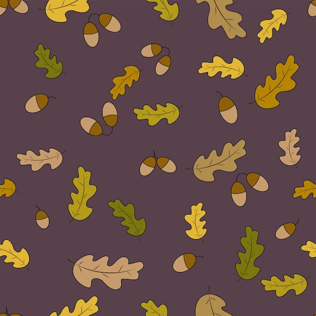 Seamless vector doodle leaves background