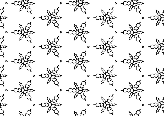 seamless vector doodle snowflake pattern