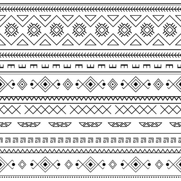 Seamless vector geometric pattern Tribal vintage ethnic