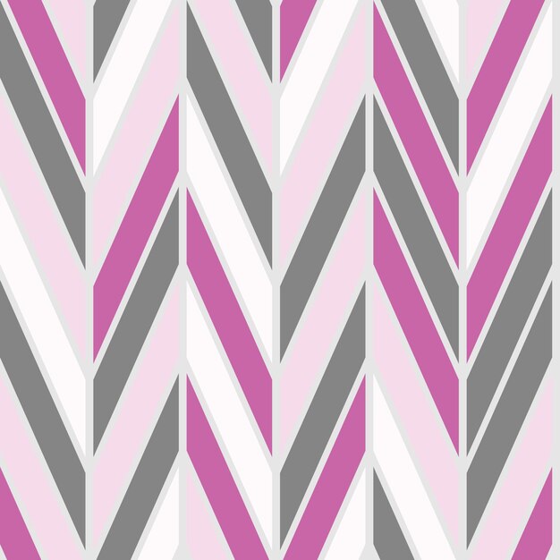 Seamless vector geometric zigzag pattern pink and grey chevron Textile wrapping packaging