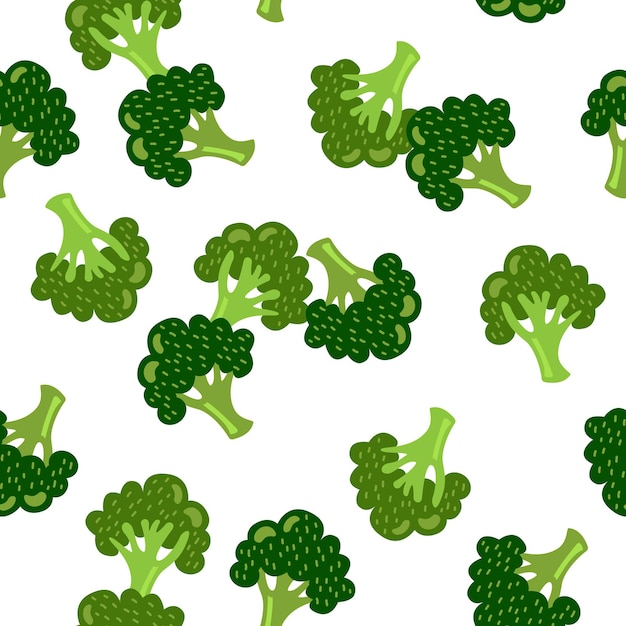 Seamless vector pattern of broccoli