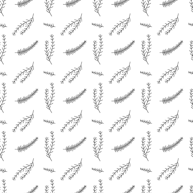 Seamless vector pattern of Christmas fir branches