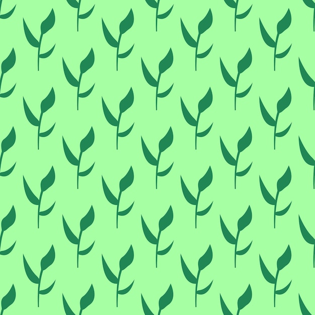 Seamless vector pattern of verdant leaves on light green background Image for wrappers covers cards etc