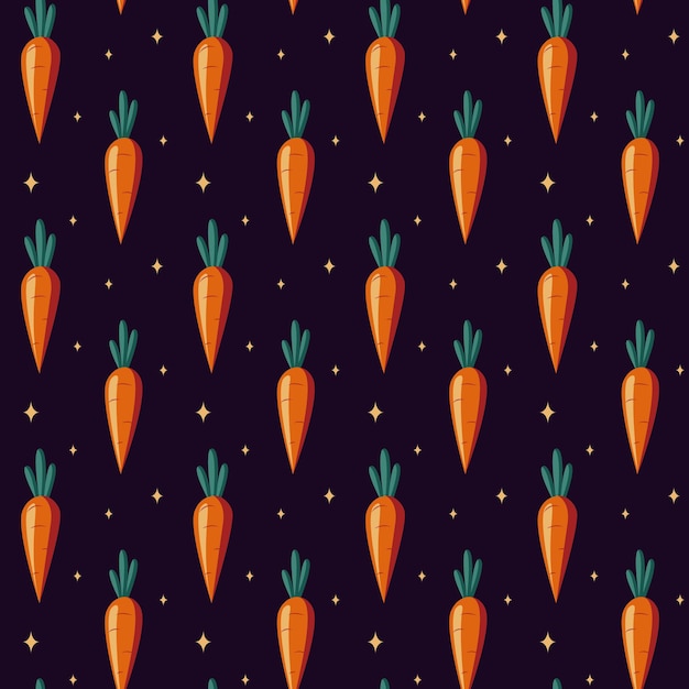 Seamless vector pattern with carrots