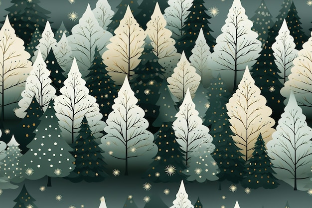 Seamless vector pattern with Christmas trees Can be used for wallpaper pattern fills web page bac