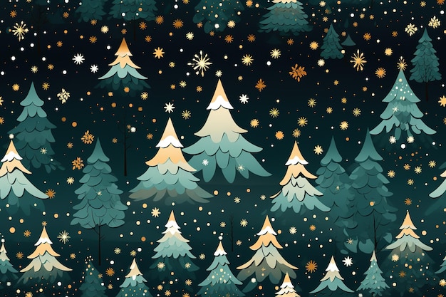 Seamless vector pattern with Christmas trees Can be used for wallpaper pattern fills web page bac