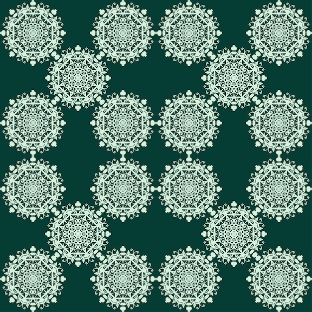 Seamless vector pattern with mandala shapes